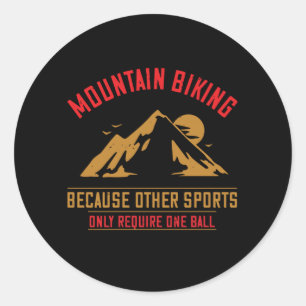 Berge - Mountainbiken ohne Ball Runder Aufkleber