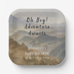 Berge Oh Junge Abenteuer Wartet Baby Shower Pappteller