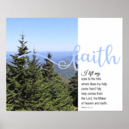 Berge Psalm 121:1-2 Glaubenplakat Poster
