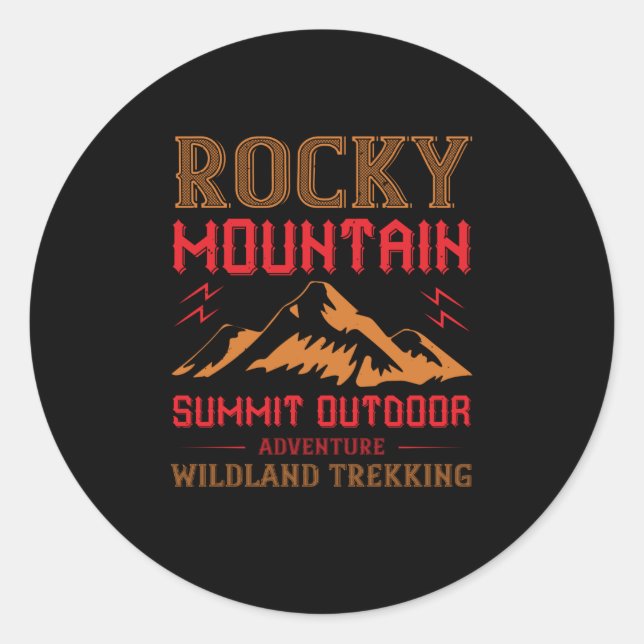 Berge - Rocky Mountain Outdoor Adventure Runder Aufkleber (Vorderseite)
