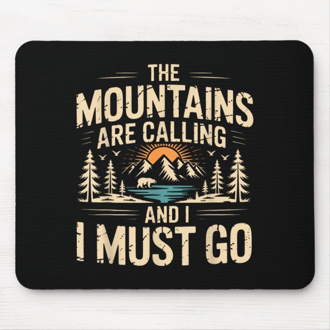 Berge rufen &amp; müssen retro 80er 90er mousepad (Vorne)