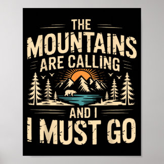 Berge rufen & müssen retro 80er 90er poster