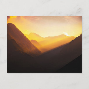 Berge Silhouetten Sonnenuntergang Schöne Natur Postkarte