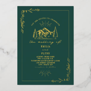 Berge Smarald Wedding Folieneinladung