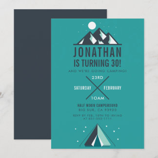 Berge & Tipi | Modern Camping Birthday Party Einladung