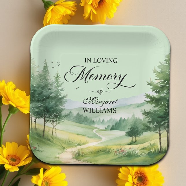 Berge und Bäume feiern Lebensbeerdigung Pappteller (Von Creator hochgeladen)