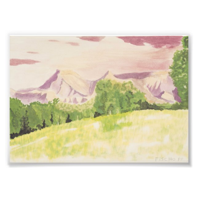 Berge und Bäume Fotodruck (Vorne)