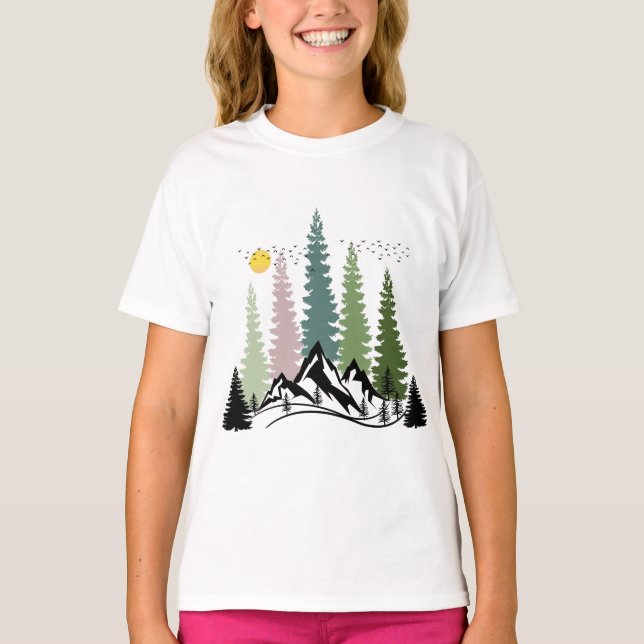 BERGE UND BÄUME KALMNATUR T-Shirt (Vorderseite)