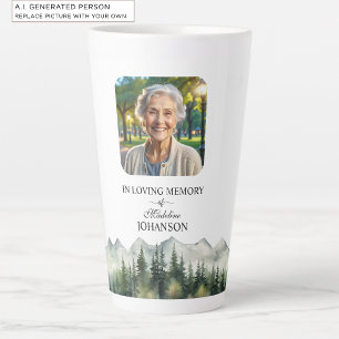 Berge und Bäume Lebensfeier Andenken Milchtasse