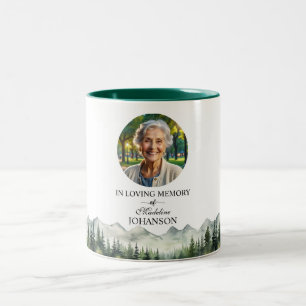 Berge und Bäume Lebensfeier Andenken Zweifarbige Tasse
