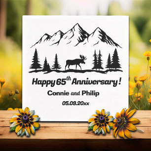 Berge und Elche 65. Hochzeitstag Serviette