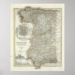 Berge und Flüsse von Madrid Poster