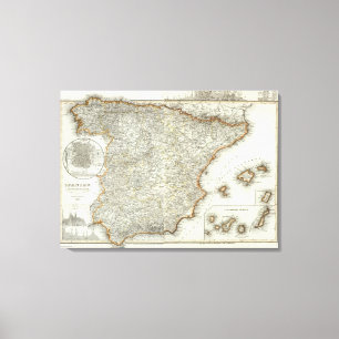 Berge und Flüsse von Madrid, Spanien Leinwanddruck