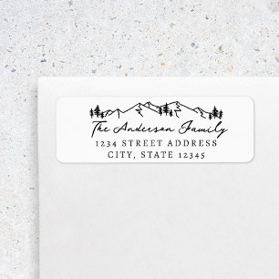 Berge und Kiefern Handschrift Rücksendeadresse