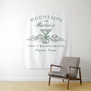 Berge und Martinis Bachelorette Hintergrund Wandteppich