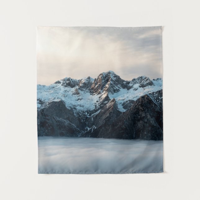 Berge und Nebel Wandteppich (Vorderseite)