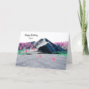 Berge und Schmetterlinge Geburtstagskarte Karte