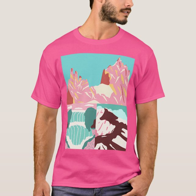 Berge und Schnee aktiv T-Shirt (Vorderseite)