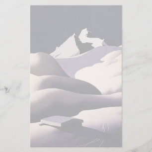 Berge und Schneehöhe im Winter Briefpapier