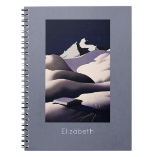 Berge und Schneehöhe im Winter Notizblock