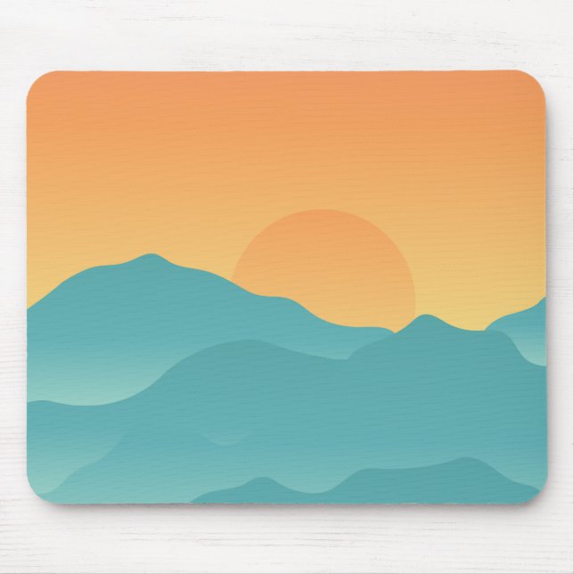 Berge und Sonne Mousepad (Vorne)
