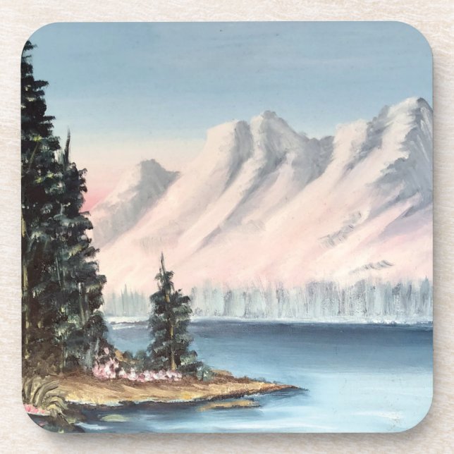 Berge und Untersetzer am See (Vorderseite)