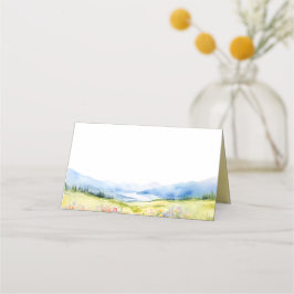 Berge und Wildblumen Elegante Hochzeiten Platzkarte
