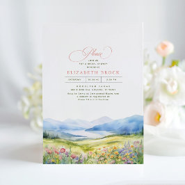 Berge und Wildblumen Elegantes Brautparty Einladung