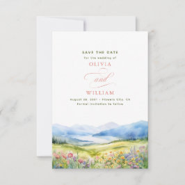 Berge und Wildblumen Kleine Hochzeiten Save The Date