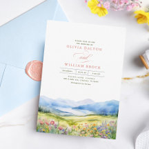 Berge und Wildblumen Landschaft Hochzeit