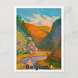 Berge von Belgien, kleiner Fluss, Landschaftsansic Postkarte