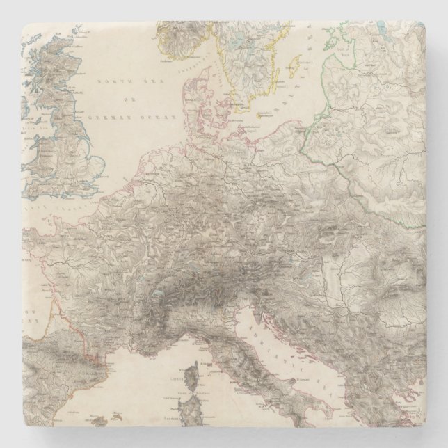 Berge von Europa Steinuntersetzer (Vorderseite)