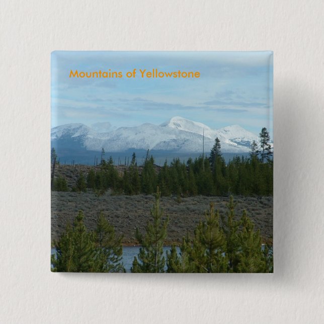 Berge von Yellowstone-Knopf Button (Vorderseite)