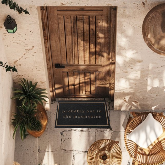 Berge Wandern Funny Nature Custom Black Trendy Fußmatte (Von Creator hochgeladen)