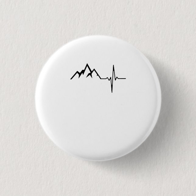 Berge Wandern Herzschlag Button (Vorderseite)