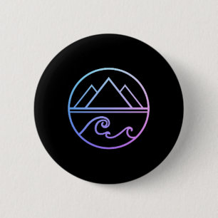 Berge Wellen Natur Outdoor Surfen Wandern Surfer Button
