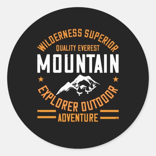 Berge - Wilderness Explorer Outdoor Adventure Runder Aufkleber (Vorderseite)