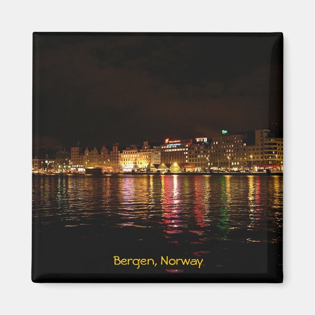 Bergen nachts magnet (Vorne)