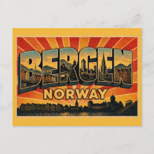 Bergen Norwegen Bryggen Postkarte