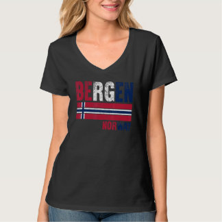 Bergen Norwegen Flagge Norweger Männer Frauen Kind T-Shirt