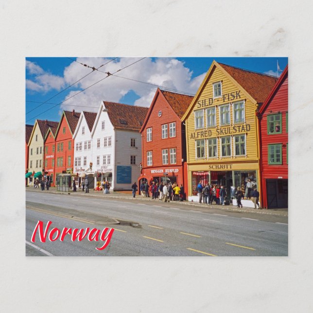 Bergen, Norwegen Postkarte (Vorderseite)