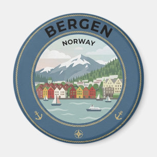 Bergen Norwegen Reise Magnet