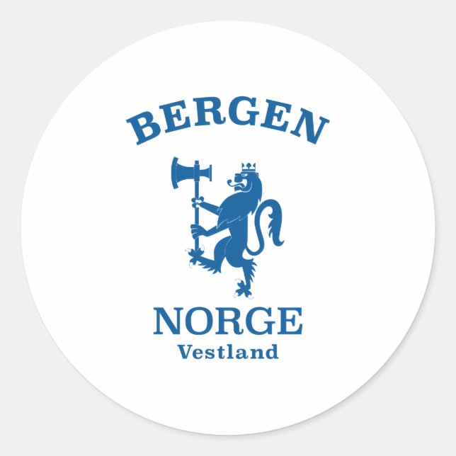 BERGEN Norwegen-Wappen Runder Aufkleber (Vorderseite)