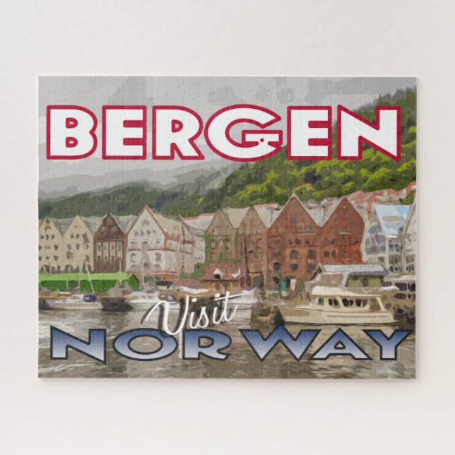 Bergen, Visiter Norvège Puzzle (Horizontal)