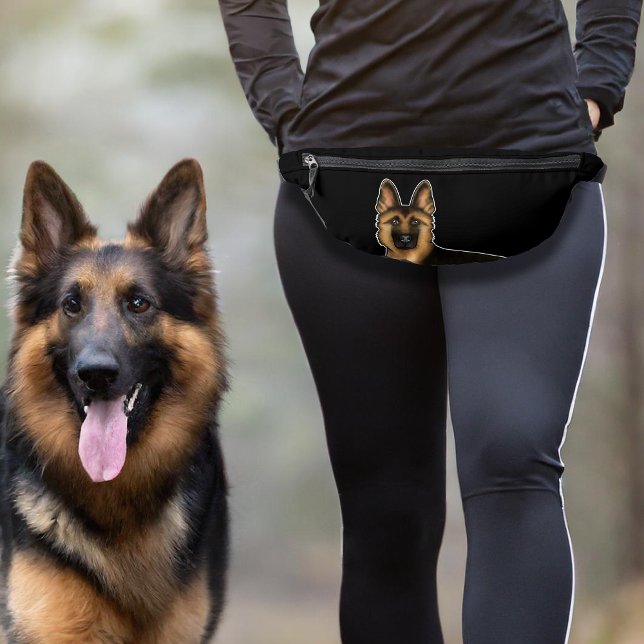 Berger Allemand Noir Et Tan GSD Tête De Chien Noir (Please note: This image is a digital mockup. The product may not be in scale.)