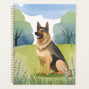 Berger Allemand Peinture à l'aquarelle de chien