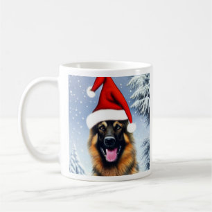 berger allemand, Père Noël, Mug café de Noël