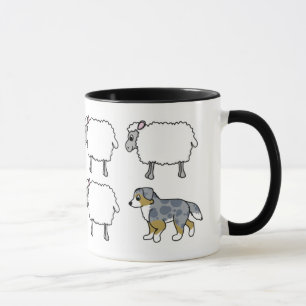 Berger australien vivant en troupe la tasse de