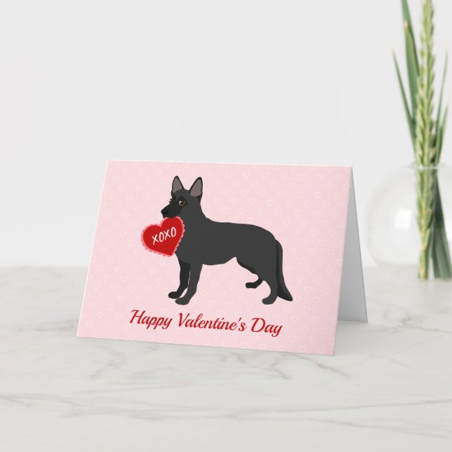Berger noir allemand Valentine's Day Carte de vaca (Devant)