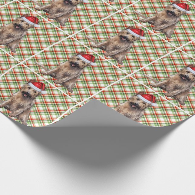 Berger Picard Dog und Urlaub Karierte Weihnachten Geschenkpapier (Ecke)